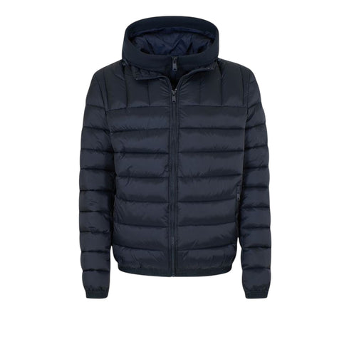 Piumino Uomo corto, con impunture orizzontali e pettorina rimovibile